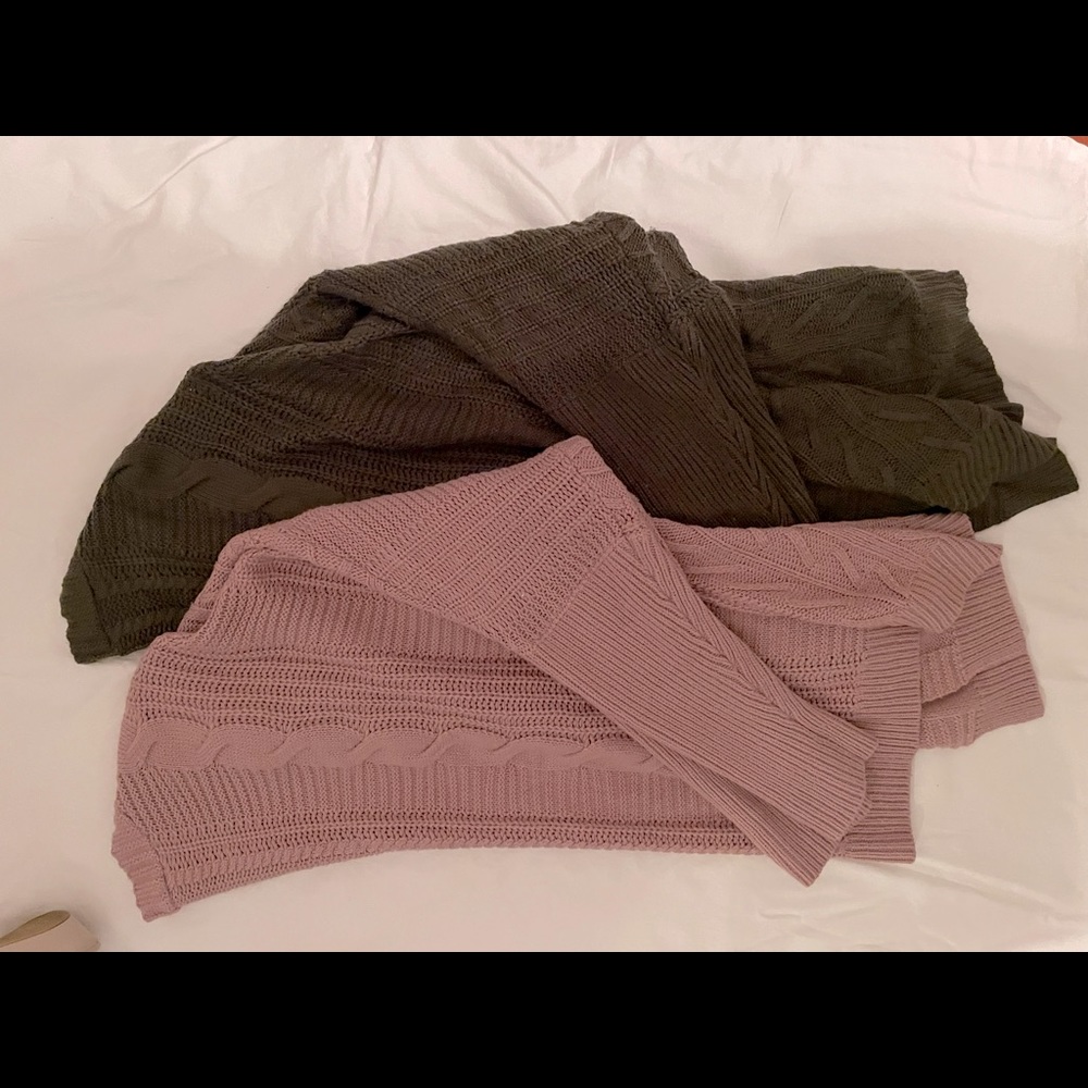 Bundle of 2 Batwing Open Front Cardigan Sweaters L